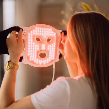 RLT LED-Gesichtsmaske | Schmerzlindernd, Wohltuend, Wärmend | Eigentherapie | Liroma